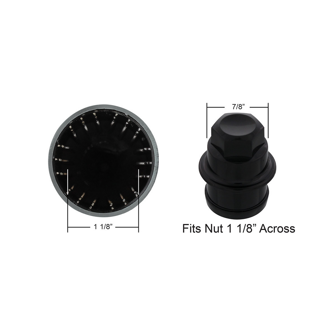 22 mm x 4" Push-On Chrome Spike Hubcap Lug Nut Cover for 1999-2018 Chevy GMC United Pacific 10351B