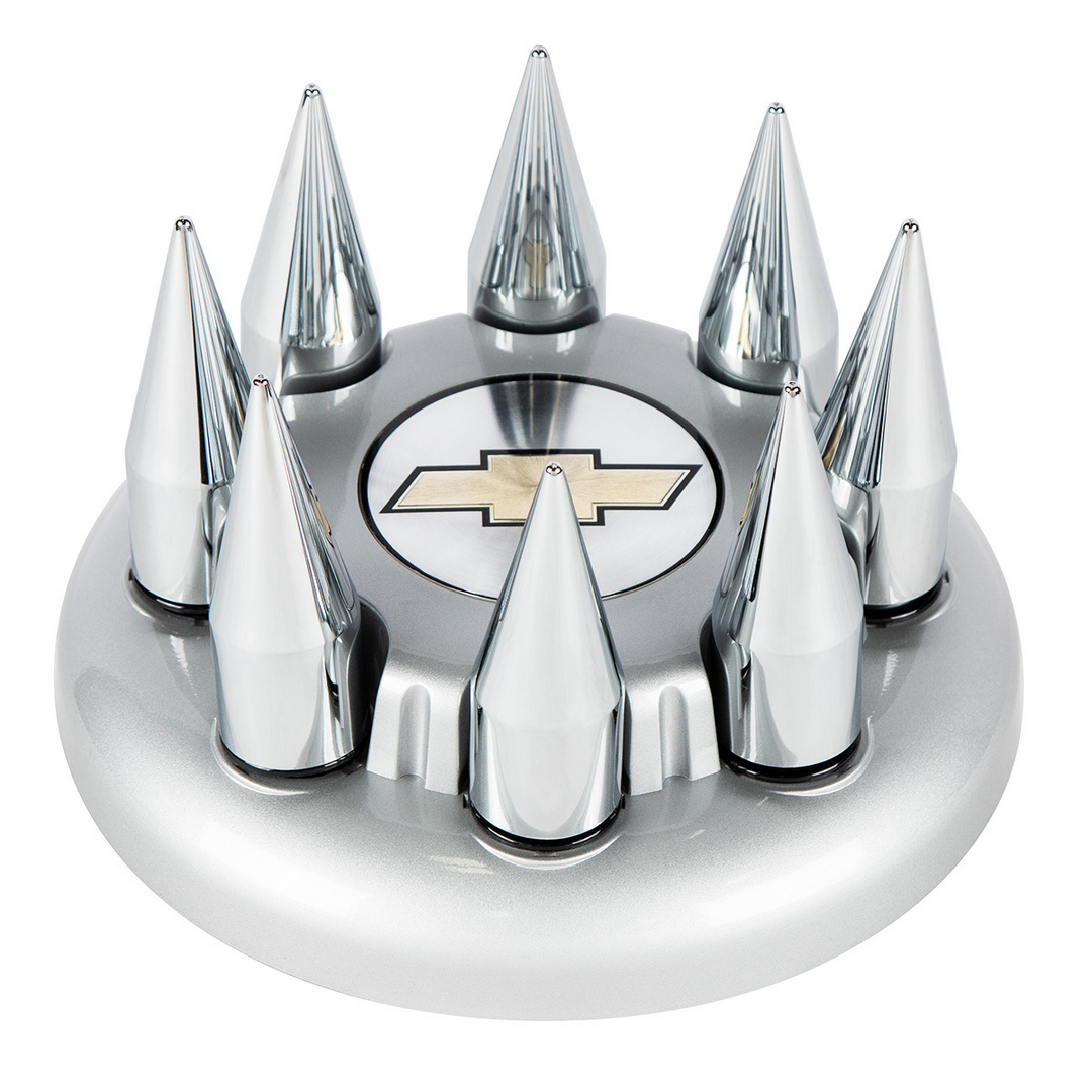 22 mm x 4" Push-On Chrome Spike Hubcap Lug Nut Cover for 1999-2018 Chevy GMC United Pacific 10351B