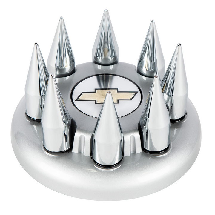 22 mm x 4" Push-On Chrome Spike Hubcap Lug Nut Cover for 1999-2018 Chevy GMC United Pacific 10351B