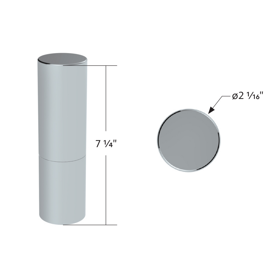 33mm x 7 1/4" Thread-On Chrome Tall Cylinder Lug Nut Cover United Pacific 10371B