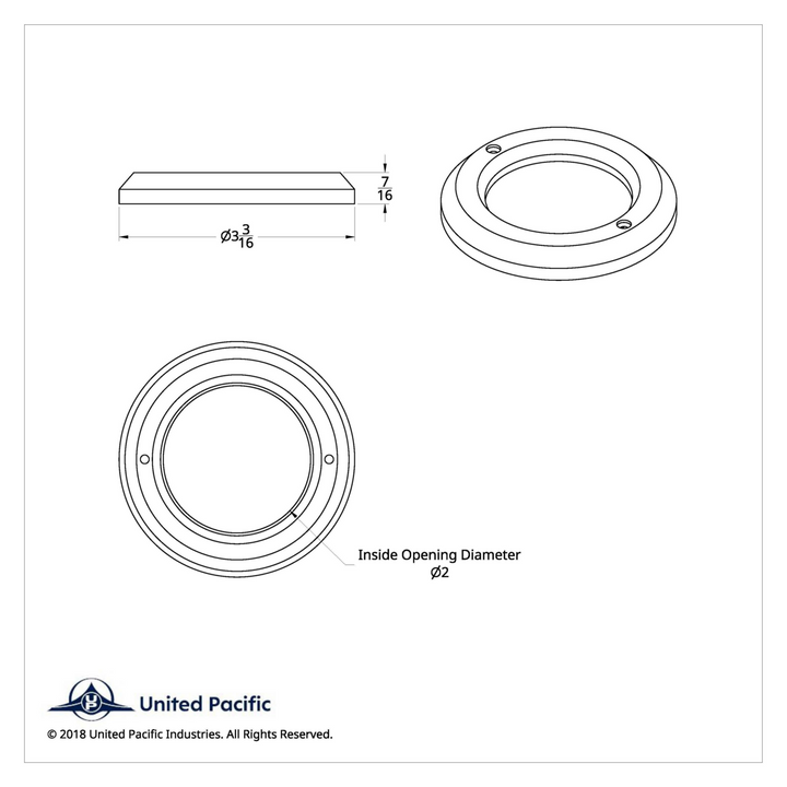2" Light Bezel United Pacific 10458B