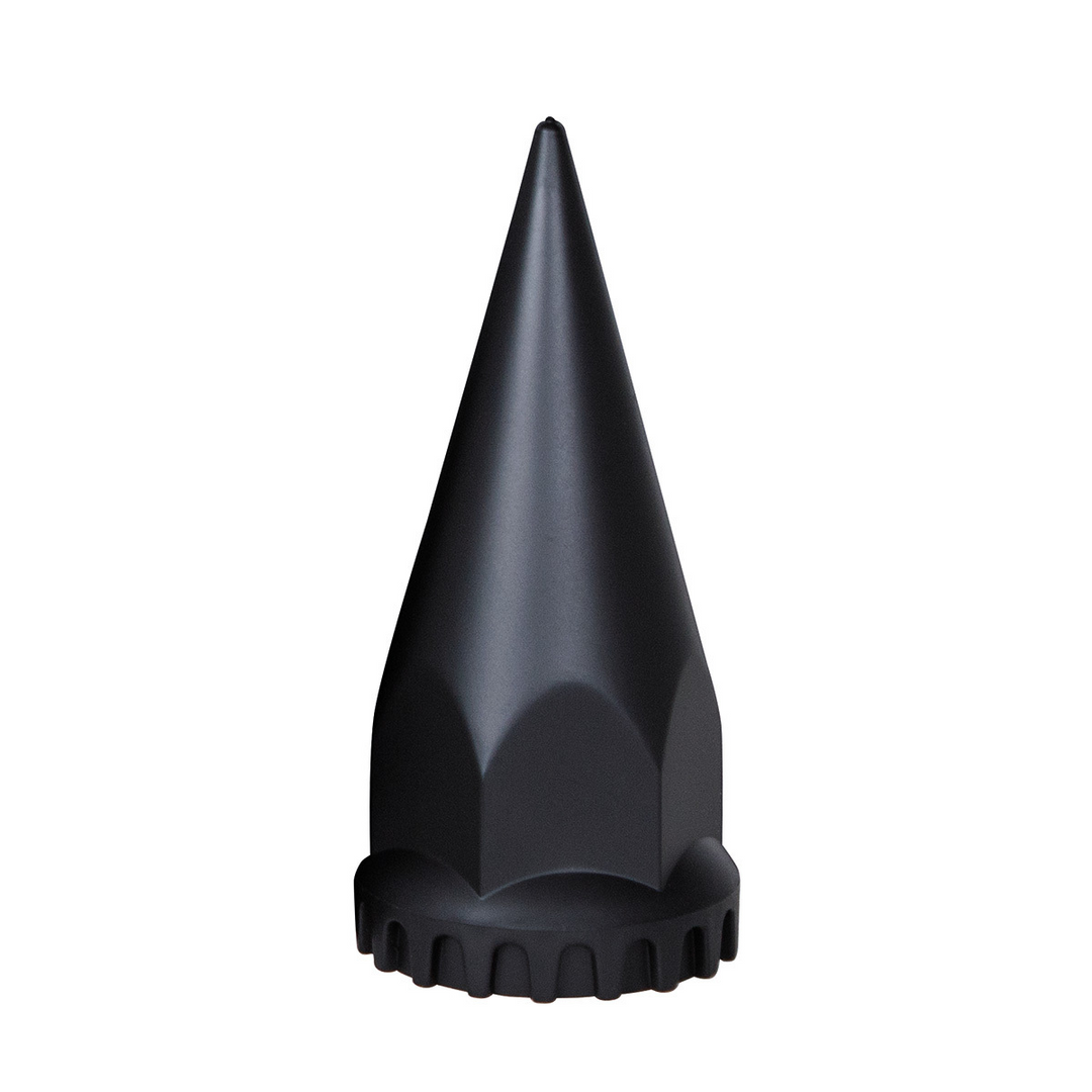 33mm x 4 3/4" Thread-On Matte Black Spike Lug Nut Cover With Flange United Pacific 10548B
