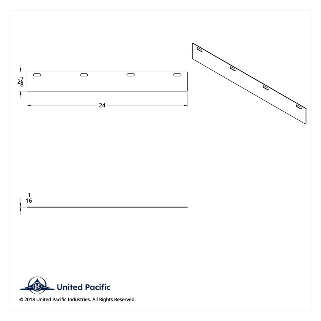 Aluminum Straight Conspicuity Reflector Top Flap Plates United Pacific 11137B