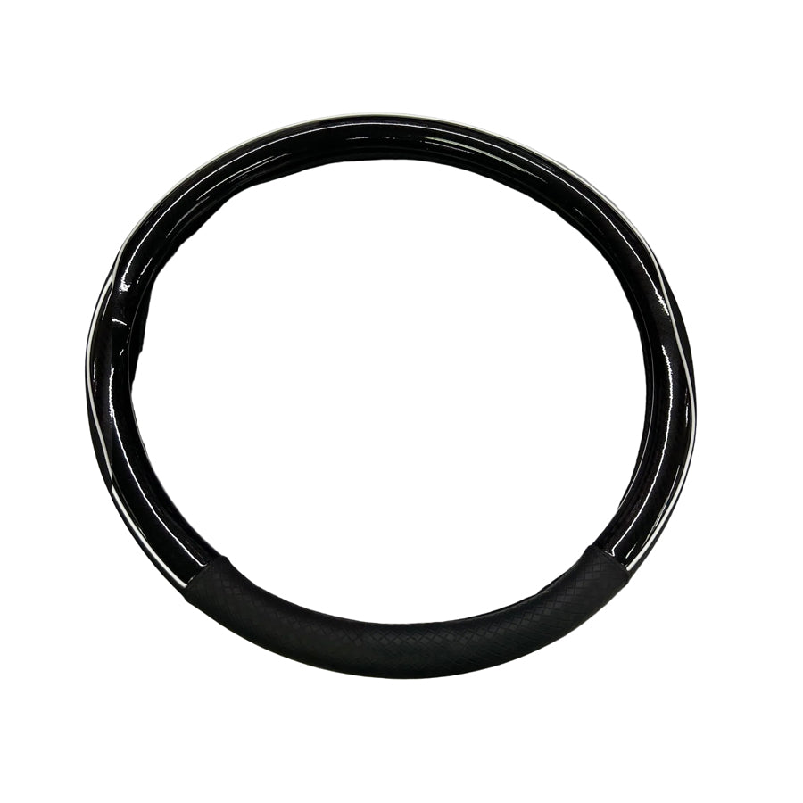 18" Two-Tone Black Steering Wheel Cover With Grip