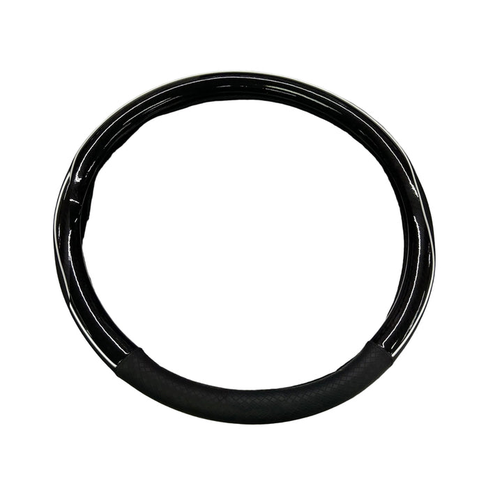 18" Two-Tone Black Steering Wheel Cover With Grip