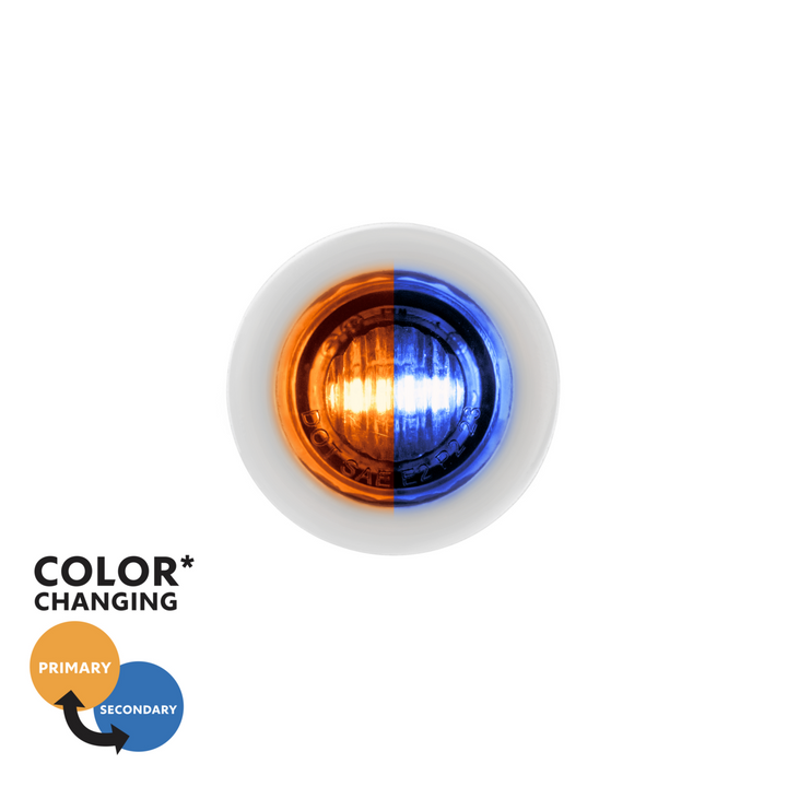 3/4" Double Fury 2-LED Amber/Blue Mini Clearance Marker LED Light United Pacific 35928