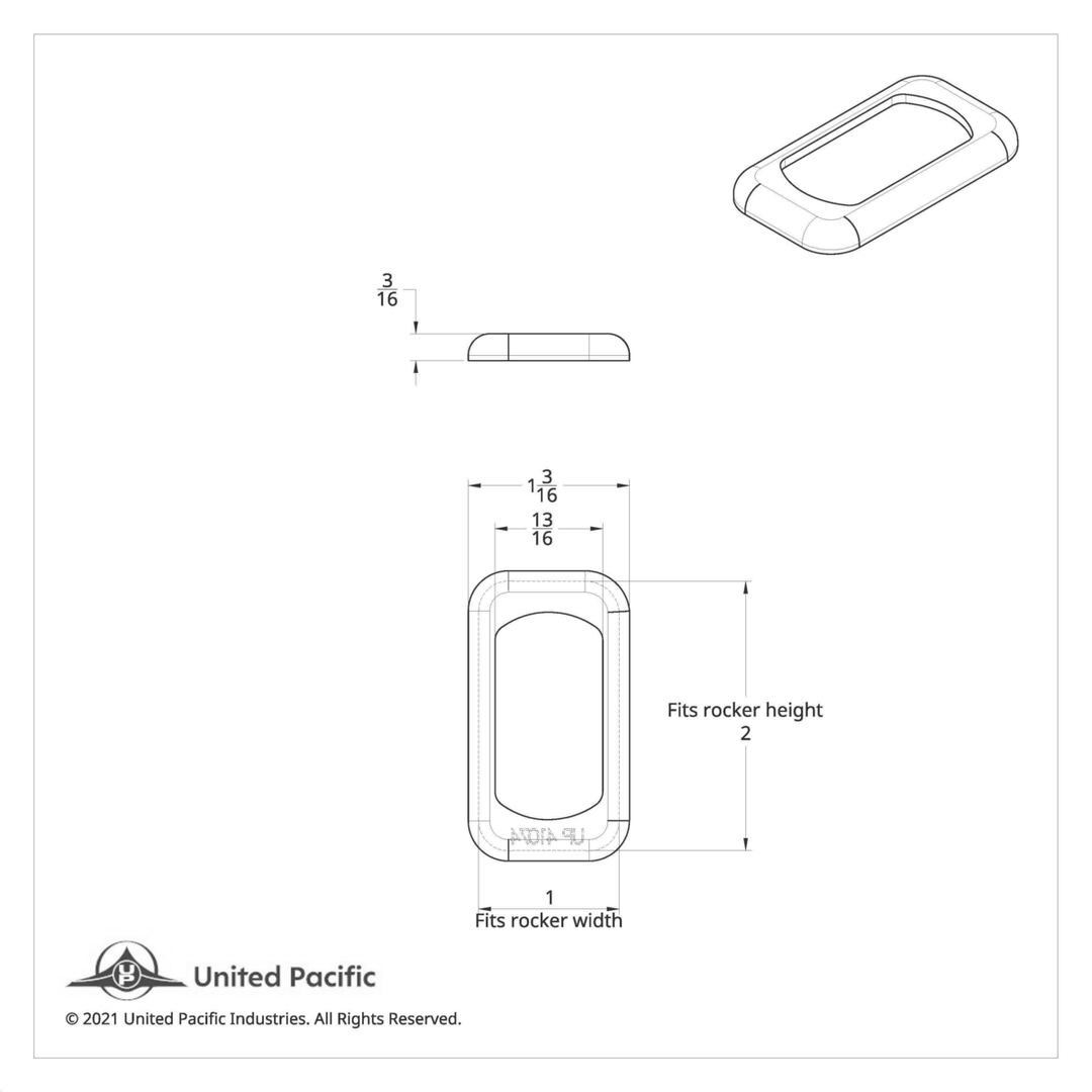 Semi-Truck Universal Chrome Plastic Rocker Switch Bezel United Pacific 41074B
