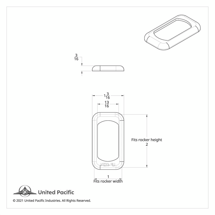 Semi-Truck Universal Chrome Plastic Rocker Switch Bezel United Pacific 41074B