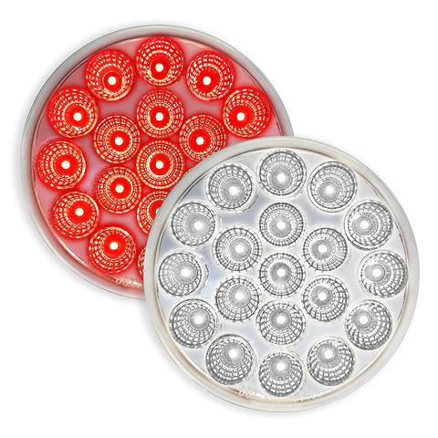 Brake Light 4" Round 19 LED Dual Color Red to White