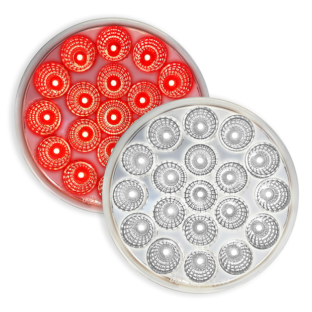 Brake Light 4" Round 19 LED Dual Color Red to White