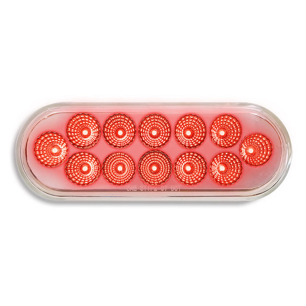 Brake Light 6" Oval 12 LED Dual Color Red to White