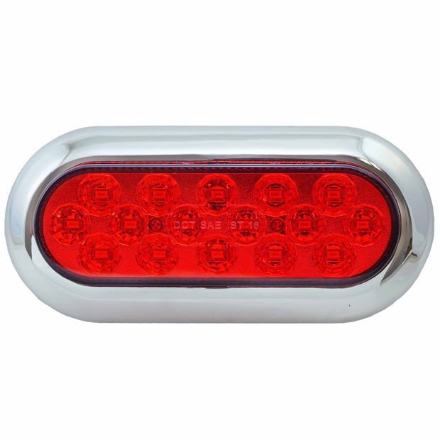 Surface Mount 16 LED Reverse White Turn Signal Light with Chrome Bezel