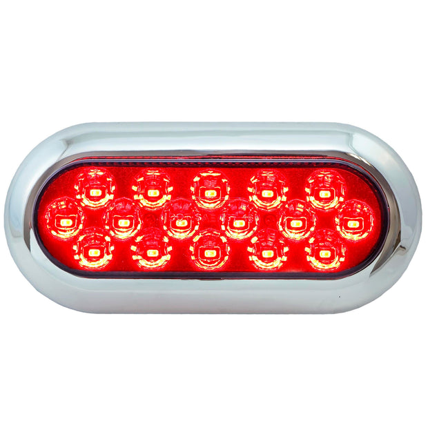 Surface Mount 16 LED Reverse White Turn Signal Light with Chrome Bezel