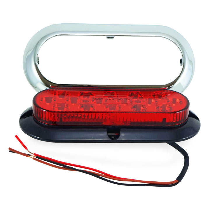 Surface Mount 16 LED Reverse White Turn Signal Light with Chrome Bezel