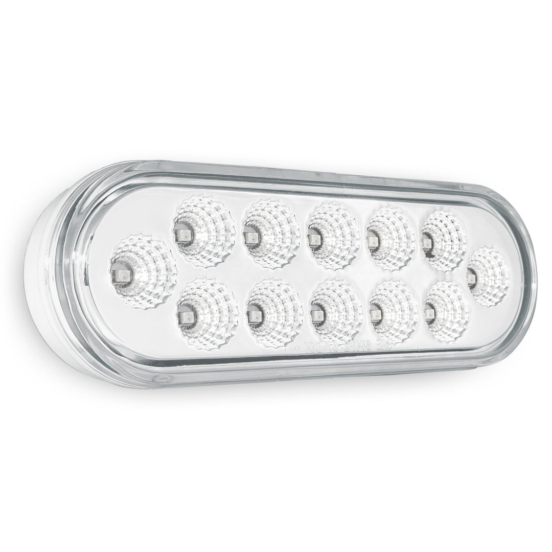 Brake Light 6" Oval 12 LED Dual Color Red to Blue