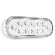 Brake Light 6" Oval 12 LED Dual Color Red to Blue
