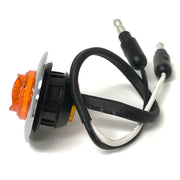 1-Inch Mini Marker / Clearance Amber LED Light Amber Lens with Chrome Cover and Rubber Grommet