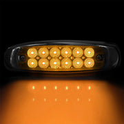 MARKER LIGHT PETE STYLE AMBER/AMBER 12 LED W/SS BEZEL