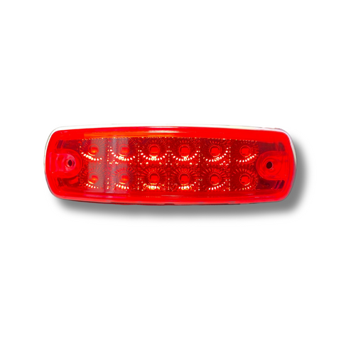 MARKER LIGHT PETE STYLE RED/RED 12 LED W/SS BEZEL