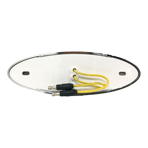Oval 12 LED Marker Light With Chrome Bezel - Red LEDs / Clear Lens