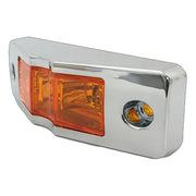 Marker Light 1x4 with 3 LEDs - Amber LEDs / Amber Lens with Chrome Bezel