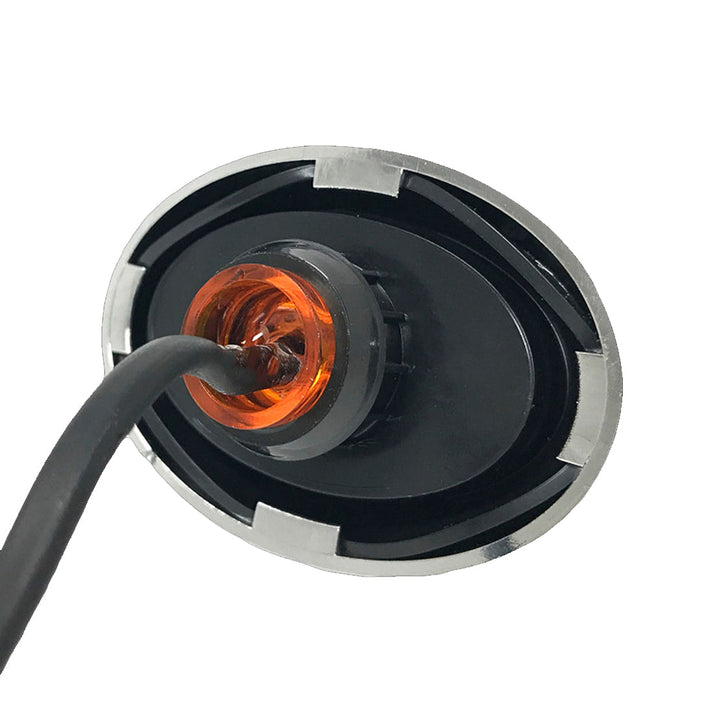 Oval Mini LED Marker Light - Amber LEDs / Clear Lens with Bezel