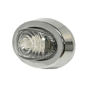 Oval Mini LED Marker Light - Amber LEDs / Clear Lens with Bezel