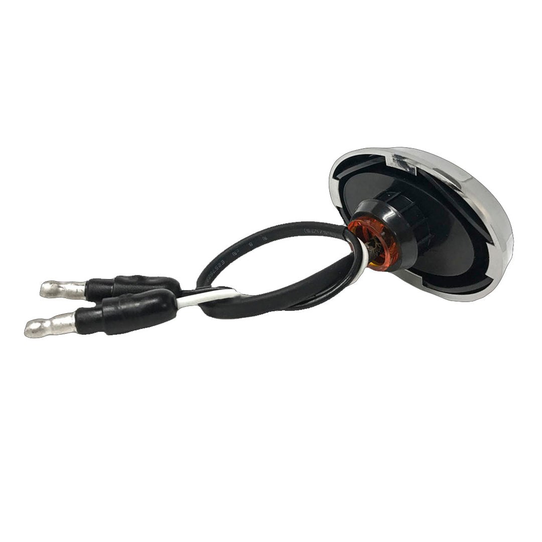 Oval Mini LED Marker Light - Amber LEDs / Amber Lens with Bezel