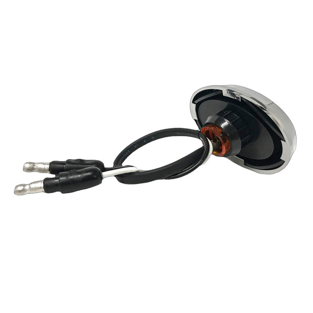 Oval Mini LED Marker Light - Amber LEDs / Amber Lens with Bezel