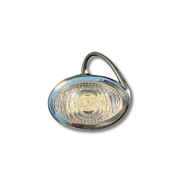 MARKER LIGHT 3/4" 2 RED LED RED LENS W/CHROME BEZEL & BULLET PLUGS