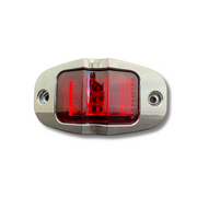 MARKER LIGHT 2X4 9LED W/PLASTIC CHROME BEZEL & BULLET PLUG R/R