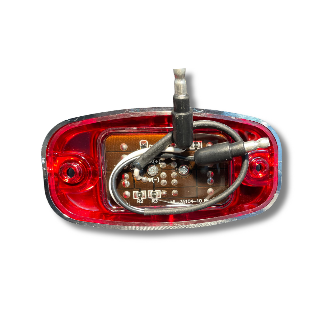 MARKER LIGHT 2X4 9LED W/PLASTIC CHROME BEZEL &amp; BULLET PLUG R/R