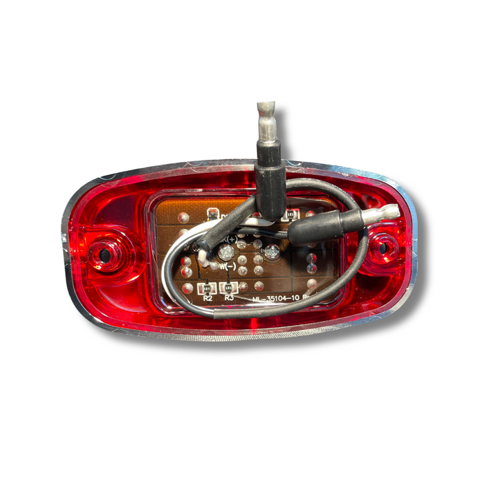 MARKER LIGHT 2X4 9LED W/PLASTIC CHROME BEZEL &amp; BULLET PLUG R/R