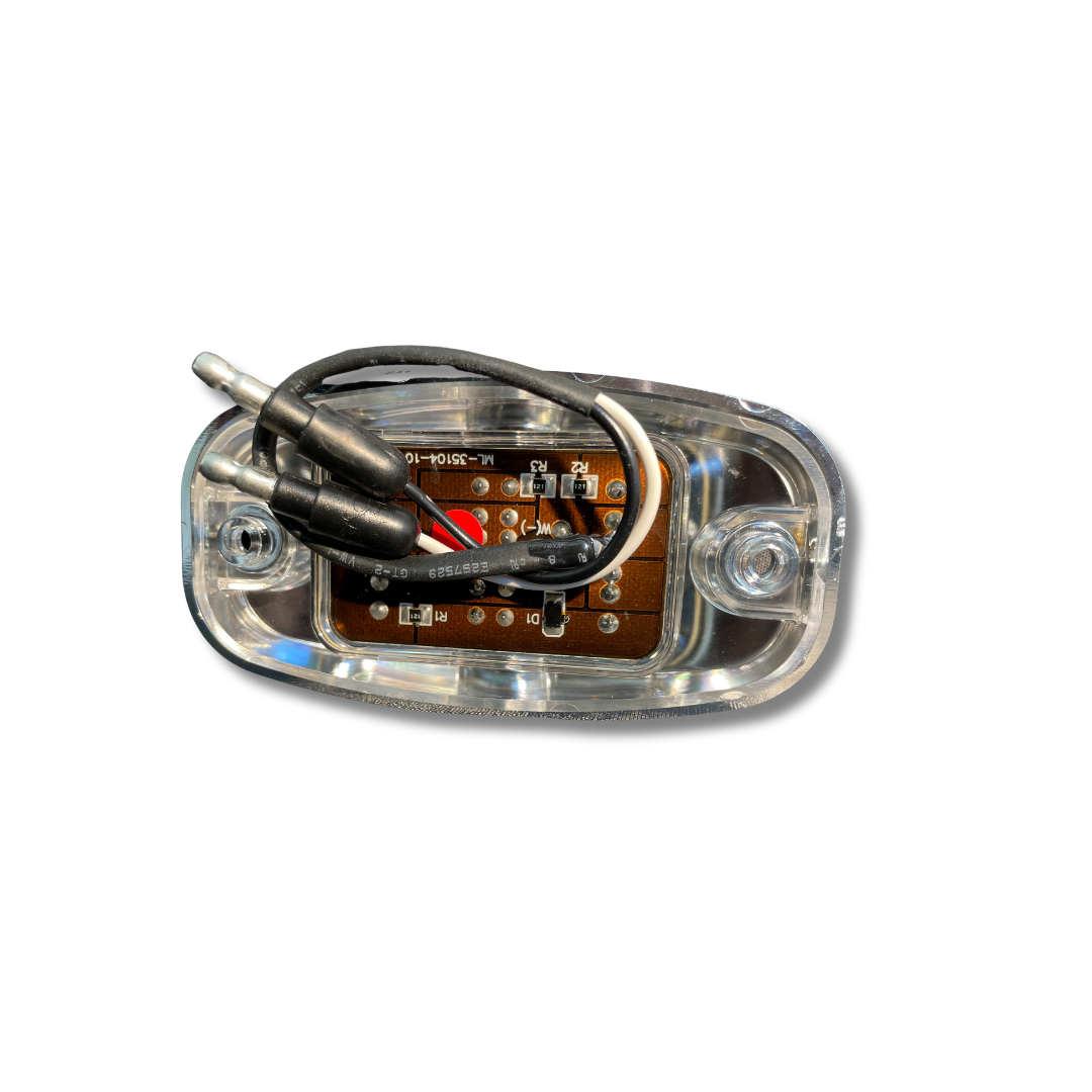 MARKER LIGHT 2X4 9LED W/PLASTIC CHROME BEZEL &amp; BULLET PLUG R/C