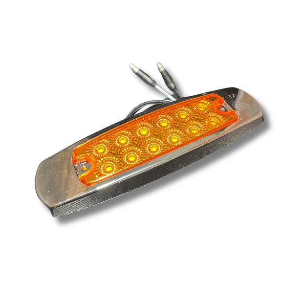 MARKER LIGHT PETE STYLE AMBER/AMBER 12 LED W/PLASTIC BEZEL