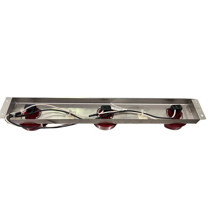3-Light Chrome Bracket With 2 1/2" Round Red LED Lights