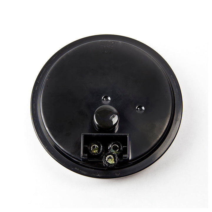 4-Inch Round Turn Signal Light - Amber LEDs / Clear Lens with Chrome Housing and Rubber Grommet