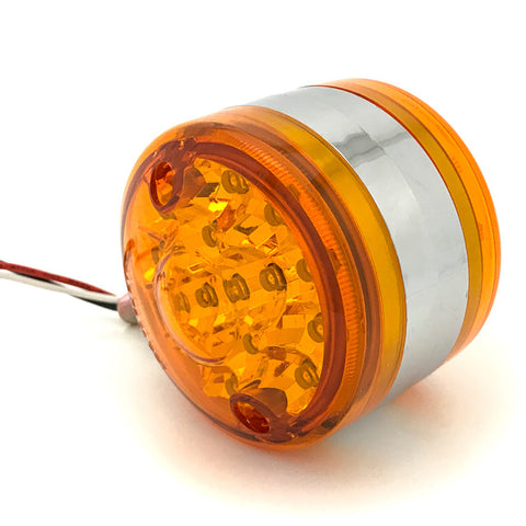 Double Sided Turn Signal - 3" Round / Amber LED / Amber Lens