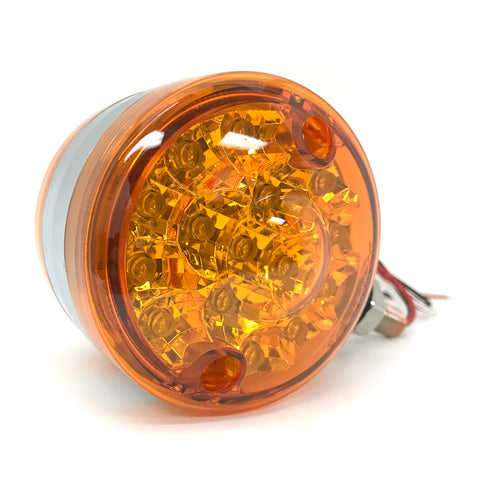Double Sided Turn Signal - 3" Round / Amber LED / Amber Lens