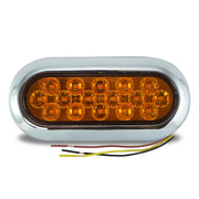 Surface Mount 16 LED Amber Turn Signal Light with Chrome Bezel