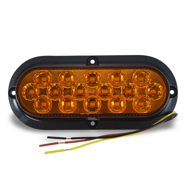 Surface Mount 16 LED Amber Turn Signal Light with Chrome Bezel