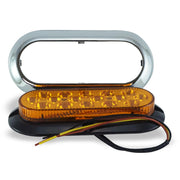 Surface Mount 16 LED Amber Turn Signal Light with Chrome Bezel