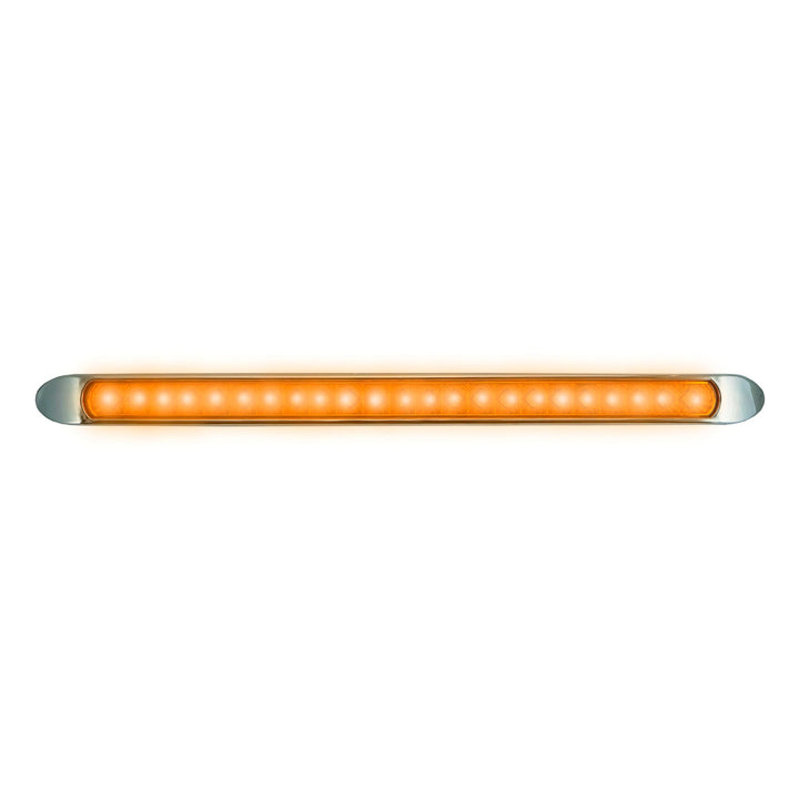 TURN SIGNAL LIGHT BAR AMBER LED W/CHROME BEZEL