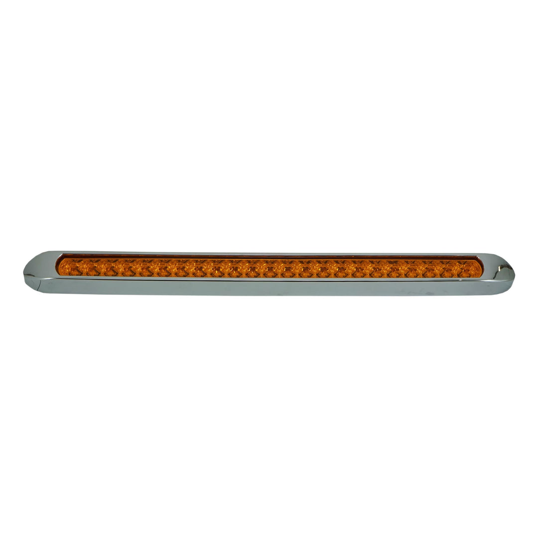 TURN SIGNAL LIGHT BAR AMBER LED W/CHROME BEZEL