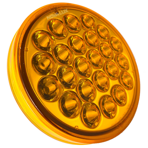 Chrome Reflective Turn Signal - 4-Inch Round / Amber LED / Clear Lens