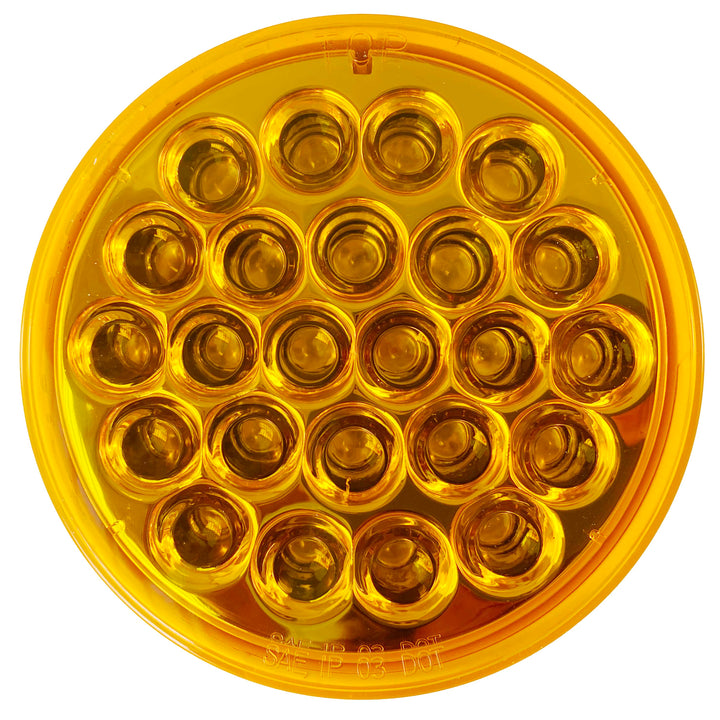 Chrome Reflective Turn Signal - 4-Inch Round / Amber LED / Amber Lens