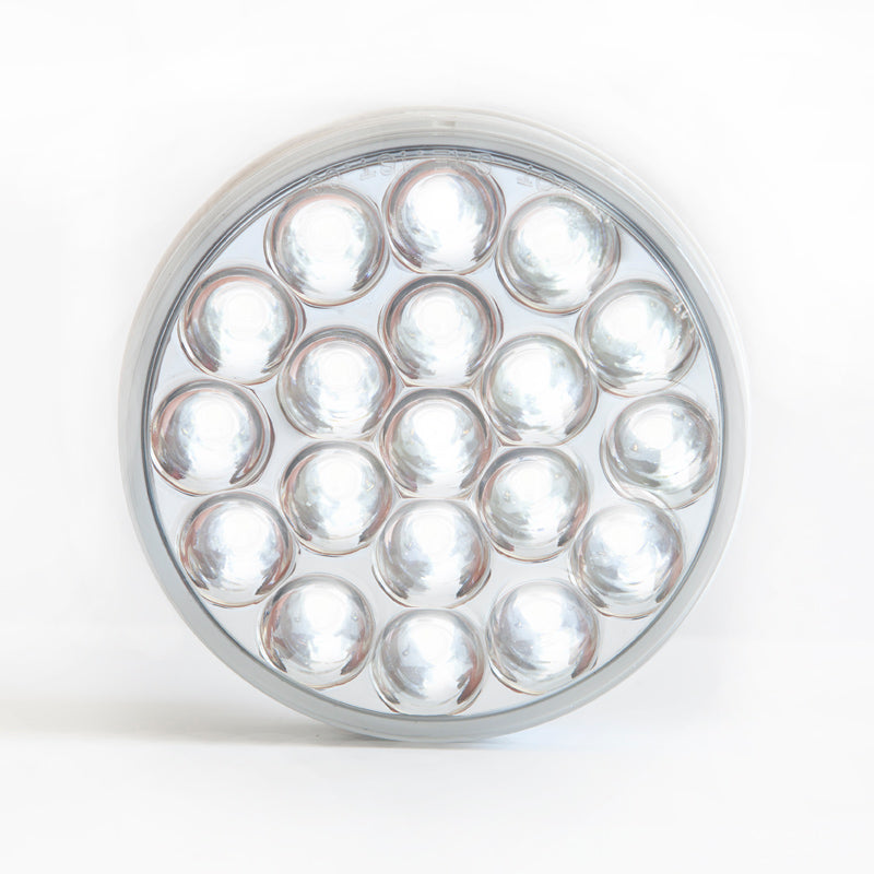Chrome Reflective Reverse Light - 4-Inch Round / 19 White LEDs