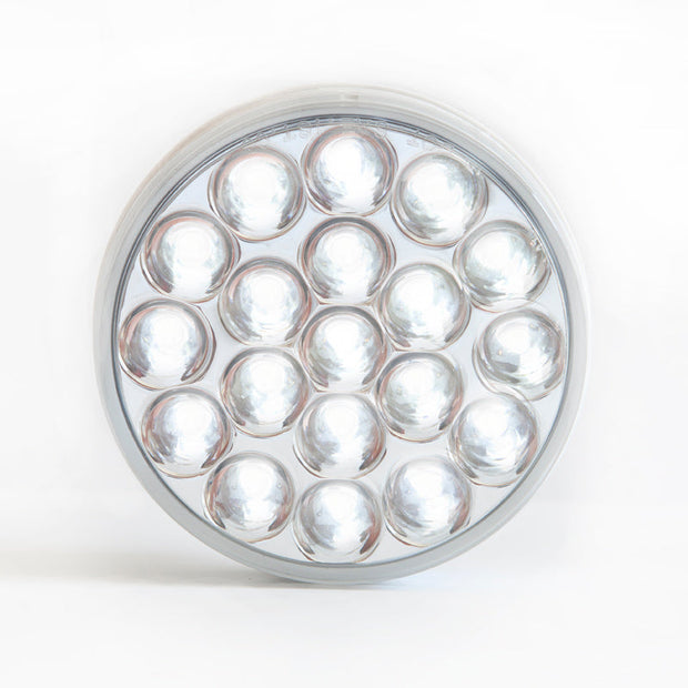Chrome Reflective Reverse Light - 4-Inch Round / 19 White LEDs
