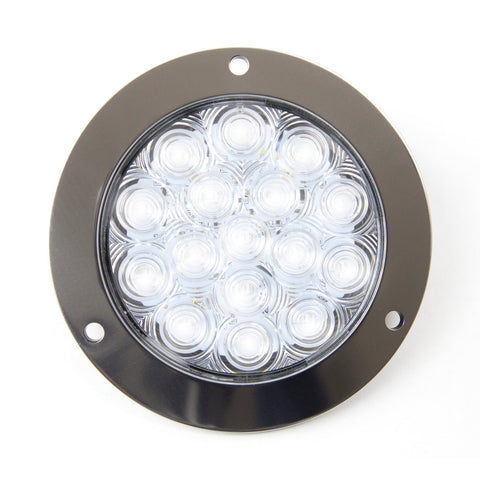 LED Reverse Light with Stainless Steel Flange - 4-Inch Round