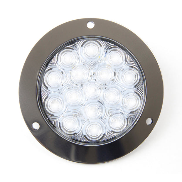 LED Reverse Light with Stainless Steel Flange - 4-Inch Round